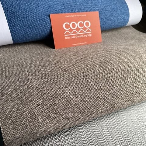 rèm vải bố màu nâu