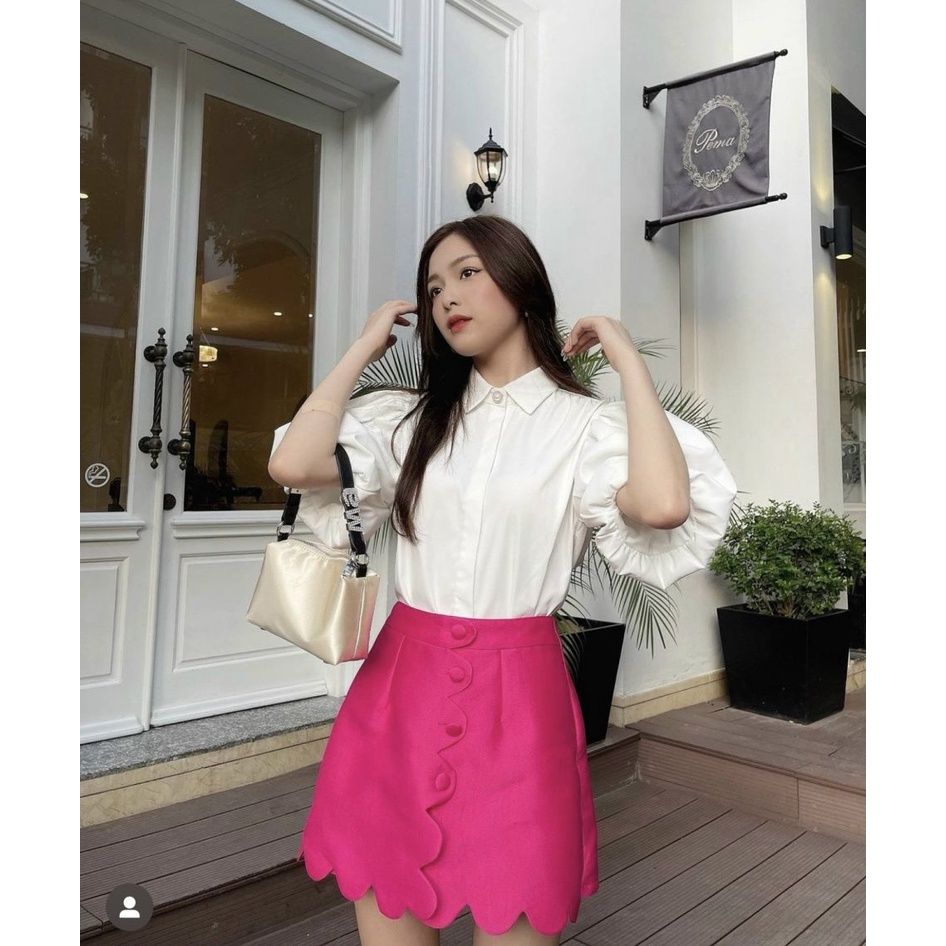 NÓNG BỎNG  SÉT CROPTOP GỒM ÁO DÀI TAY VÀ CHÂN VÁY VIỀN RĂNG CƯA DÂY RÚT  MÀU ĐEN TRẮNG TÍM SIÊU CAO CẤP NITI  Lazadavn