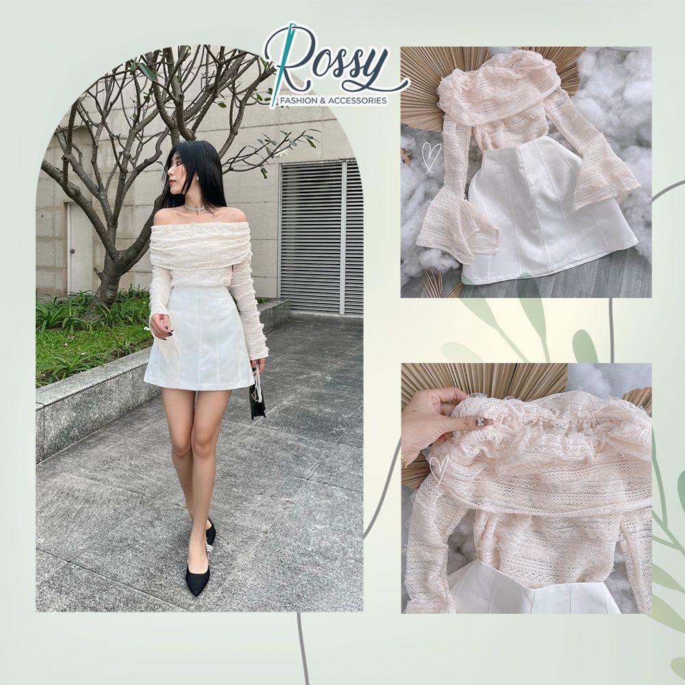 Bán buôn set áo trễ vai chân váy xám kèm nịt  Bán sỉ thời trang mỹ phẩm