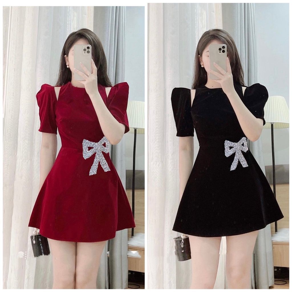 Top hơn 74 váy nhung đỏ khoét vai không thể bỏ qua  cdgdbentreeduvn
