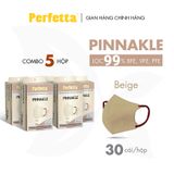  Combo 5 Hộp Khẩu Trang Cao Cấp Perfetta Pinnakle, 3 Lớp Kháng Khuẩn, Quai Đeo Thun Bông, Lớp Trong Mềm Mịn (30 cái/hộp) 