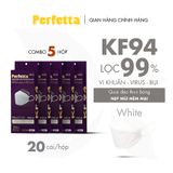  Combo 5 Hộp Khẩu trang 3 lớp Perfetta KF94 Chuẩn Form Hàn Quốc (20 Cái/Hộp) 