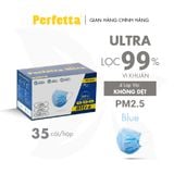  [CAO CẤP] Khẩu trang y tế 4 lớp Perfetta Ultra Trắng/Xanh (35 Cái/Hộp) 