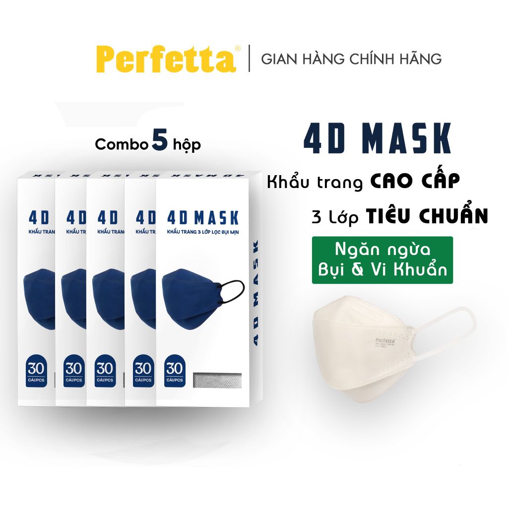 Khẩu Trang 4D MASK Cao Cấp, Ngăn Ngừa Bụi Và Vi Khuẩn (30 cái/hộp)