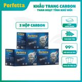  Combo 3 hộp khẩu trang Perfetta Carbon 4 lớp 40 cái/hộp 