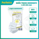  1 Gói khẩu trang y tế 3 lớp Perfetta Moderate Trắng/Xanh (10 cái/gói) 