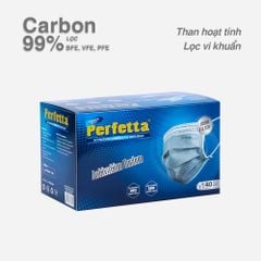 Khẩu Trang Perfetta Carbon Than Hoạt Tính, 4 Lớp, Lọc Mùi (40 Cái/Hộp)