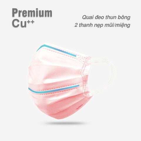 Khẩu trang y tế 3 lớp Perfetta Premium cao cấp hai thanh mũi miệng phủ Nano đồng (40 cái/hộp)