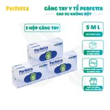  Combo 3 Hộp Găng Tay Cao Su  Y Tế Cao Cấp Không Bột Perfetta (100 cái/hộp) 