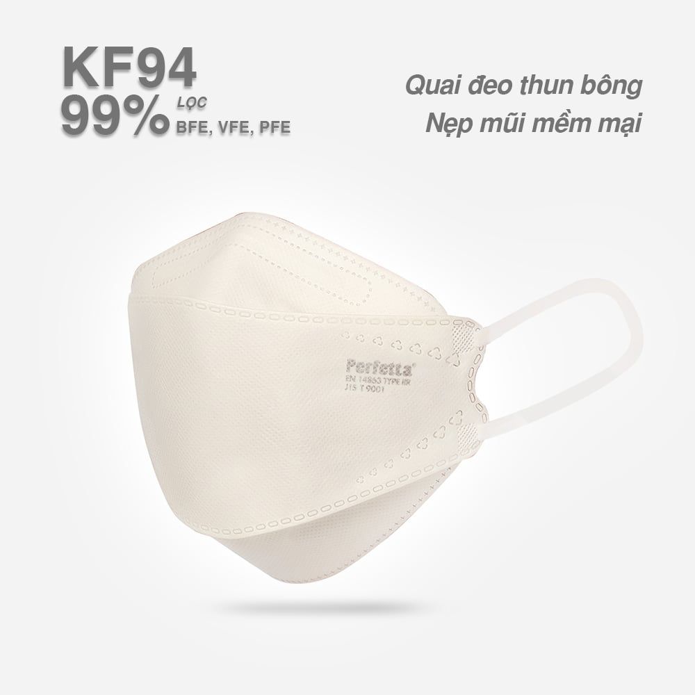 Khẩu Trang Perfetta KF94 Cao Cấp, 3 Lớp, Chuẩn Hàn Quốc, Dạng Gói (10 cái/gói)