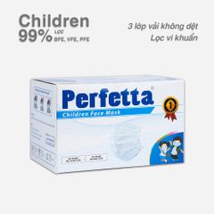 Khẩu trang y tế 3 lớp Perfetta Trẻ Em Trắng/Xanh (35 Cái/Hộp)
