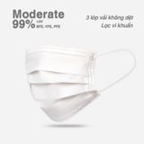  Khẩu trang y tế 3 lớp Perfetta Moderate Trắng/Xanh (50 Cái/ Hộp) 