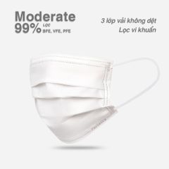 Khẩu Trang Perfetta Moderate, 3 Lớp, Dễ Thở (50 Cái/ Hộp)