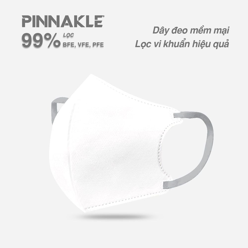 Khẩu Trang Perfetta Pinnakle, 3 Lớp, Quai Đeo Thun Bông (30 cái/hộp)
