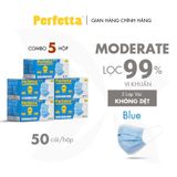  Combo 5 hộp khẩu trang Perfetta Moderate (50 cái/hộp) 