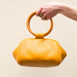  Túi xách tay phong cách retro tay cầm gỗ  Wooden Handle PU22703 - Màu Yellow 
