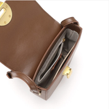  Túi đeo chéo da thật Saddle Bag có chốt kim loại Best Seller DT22605 - Màu Black Sale! 