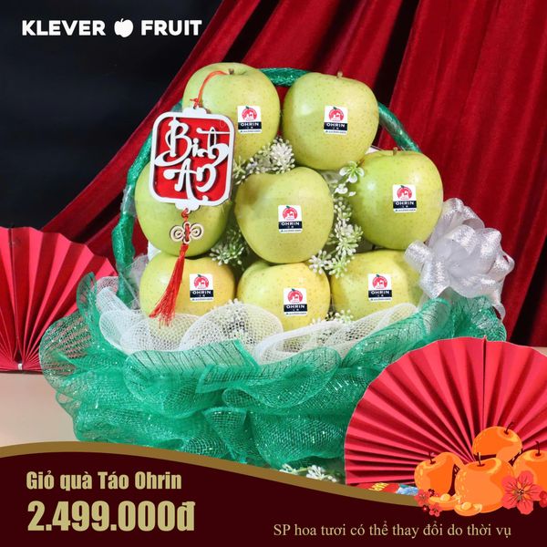 Giỏ quà Tết táo Ohrin Nhật Bản của Klever Fruit