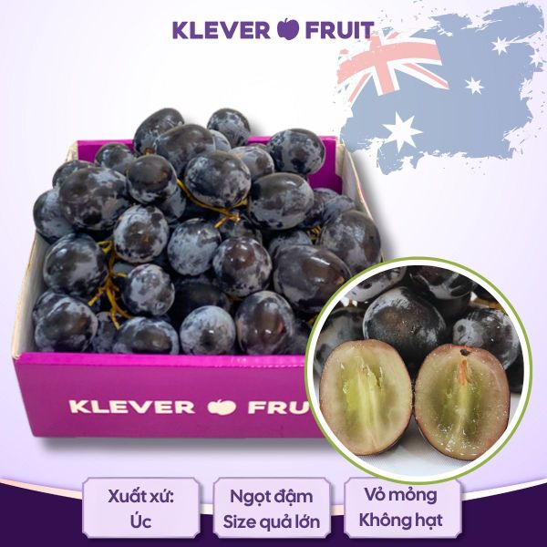 Nho Đen Không Hạt Úc Adora Klever Fruit