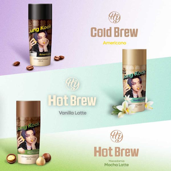  Combo 3 chai - 2 Vị] 2 Cà phê Mocha Latte & 1 Cà phê Americano phiên bản thành viên nhóm nhạc BTS, Cafe nhập từ Hàn Quốc 