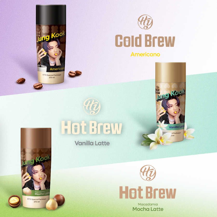  Combo 3 chai - 2 Vị] 2 Cà phê Mocha Latte & 1 Cà phê Americano phiên bản thành viên nhóm nhạc BTS, Cafe nhập từ Hàn Quốc 