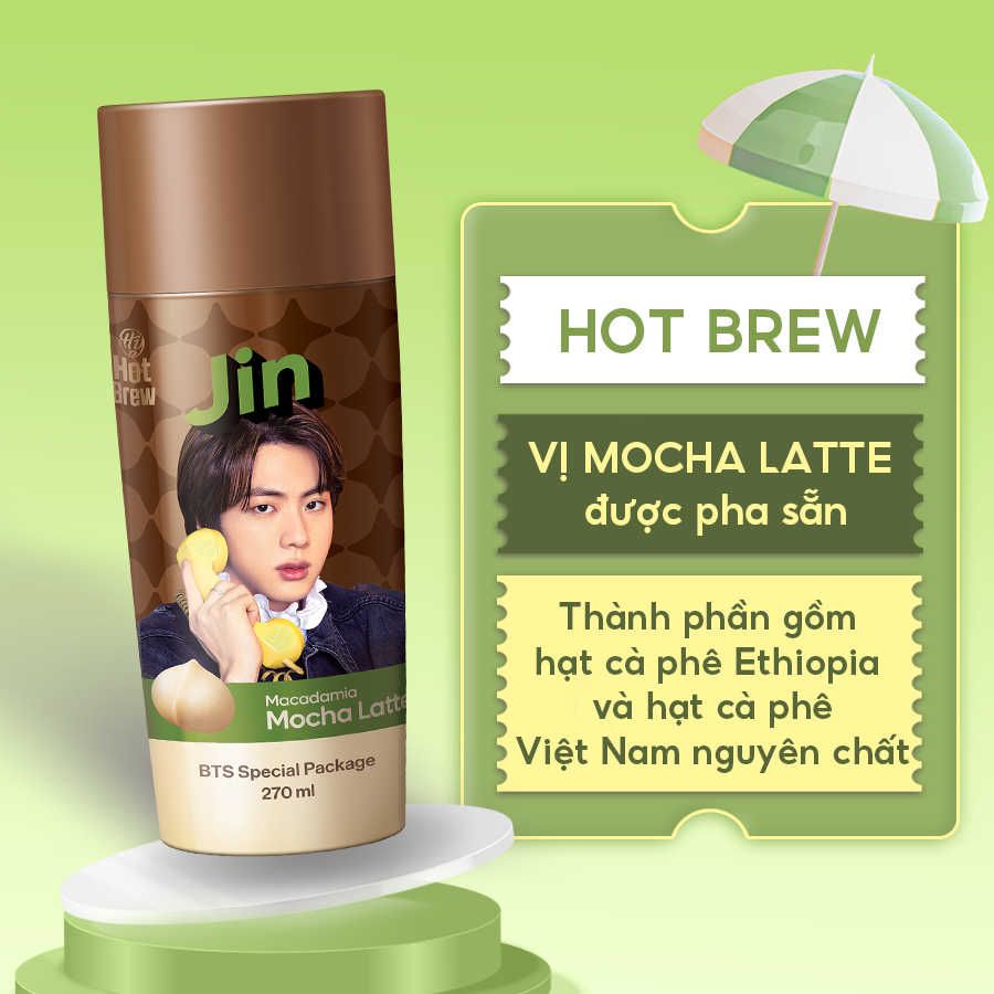  Cafe HY Hot Brew Macadamia Mocha Latte phiên bản BTS - Combo 7 chai 