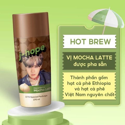  Cafe HY Hot Brew Macadamia Mocha Latte phiên bản BTS - Combo 7 chai 