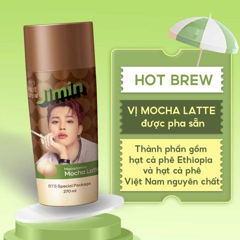  Cafe HY Hot Brew Macadamia Mocha Latte phiên bản BTS - Combo 7 chai 