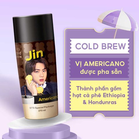  [Combo 3 chai - 2 Vị] 2 Cà phê Americano & 1 Cà phê Vanilla Latte phiên bản thành viên nhóm nhạc BTS, Cafe nhập từ Hàn Quốc 