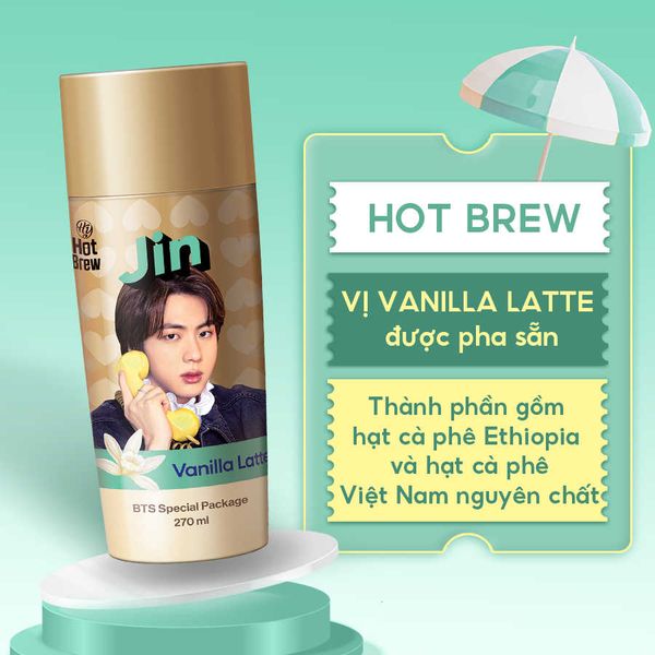  Cafe HY Hot Brew Vanilla Latte Coffee phiên bản BTS - Combo 7 chai 