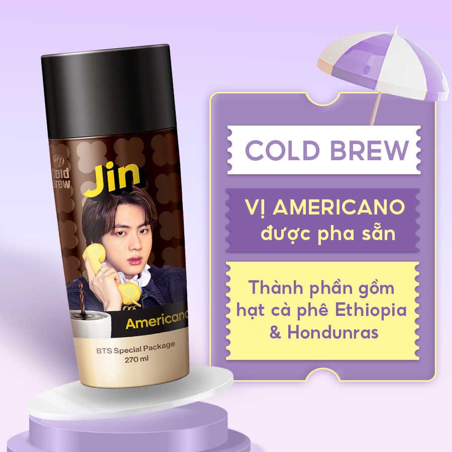  Cafe HY Cold Brew Americano Coffee phiên bản BTS - Combo 7 chai 