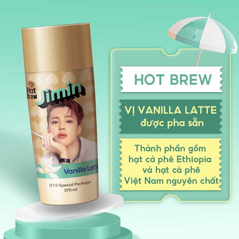  Cafe HY Hot Brew Vanilla Latte Coffee phiên bản BTS - Combo 7 chai 