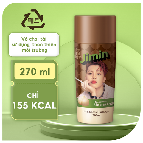  Cà phê Hot Brew vị Macadamia Mocha Latte Coffee phiên bản BTS - Cafe uống ngay có vị mocha, chocolate chai 270ml 