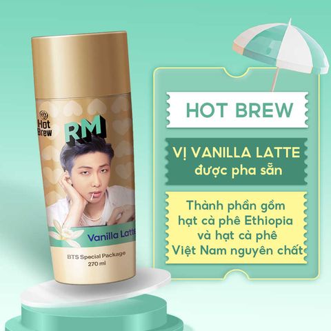  Cafe HY Hot Brew Vanilla Latte Coffee phiên bản BTS - Combo 7 chai 