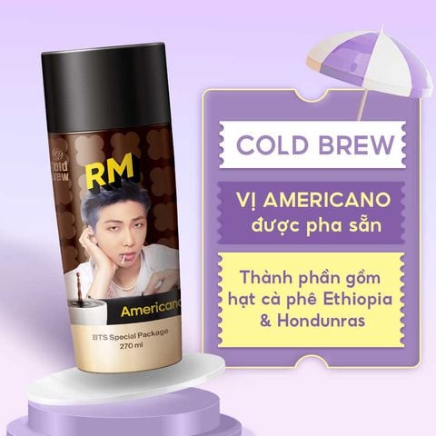  Cafe HY Cold Brew Americano Coffee phiên bản BTS - Combo 7 chai 