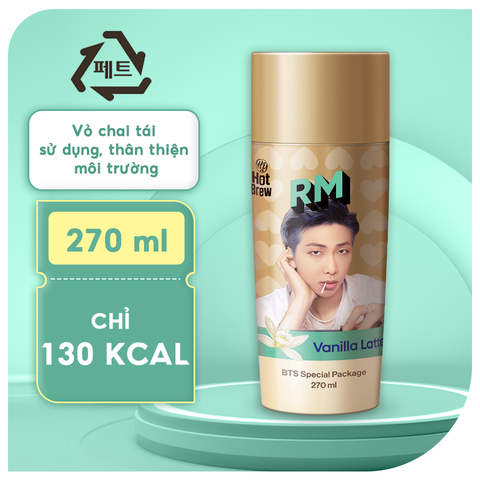  Cà phê Hot Brew vị Vanilla Latte Coffee phiên bản BTS - Cafe uống ngay chai 270ml 