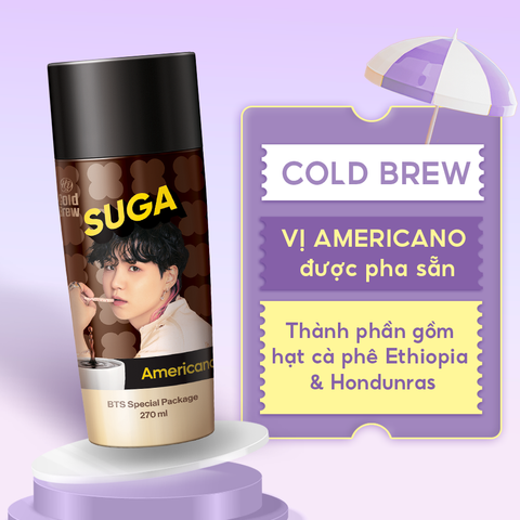  Cà phê Cold Brew vị Americano Coffee phiên bản BTS - Cafe lon uống lạnh, sử dụng ngay - Chai 270ml 