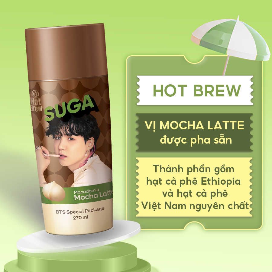  Cafe HY Hot Brew Macadamia Mocha Latte phiên bản BTS - Combo 7 chai 