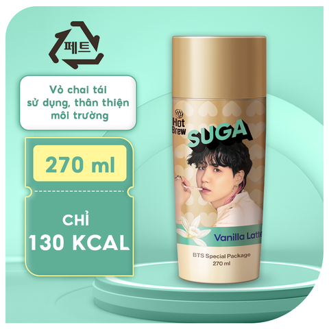  Cà phê Hot Brew vị Vanilla Latte Coffee phiên bản BTS - Cafe uống ngay chai 270ml 