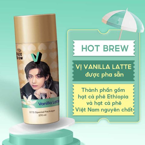  Cafe HY Hot Brew Vanilla Latte Coffee phiên bản BTS - Combo 7 chai 