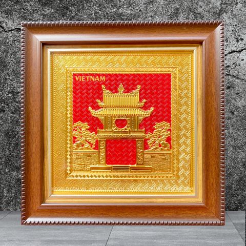 TRANH ĐỒNG KHUÊ VĂN CÁC DÁT VÀNG (30cm*30cm)