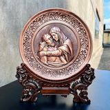 TRANH ĐỒNG CÔNG GIÁO - ĐỨC MẸ SẦU BI (Đk 19cm; Cao 25cm)