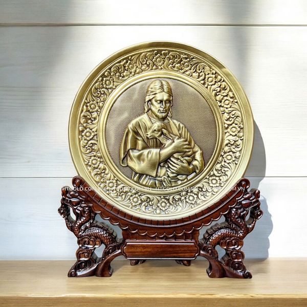 TRANH ĐỒNG CÔNG GIÁO - CHÚA CHIÊN LÀNH (Đường kính 19cm; Cao 25cm)