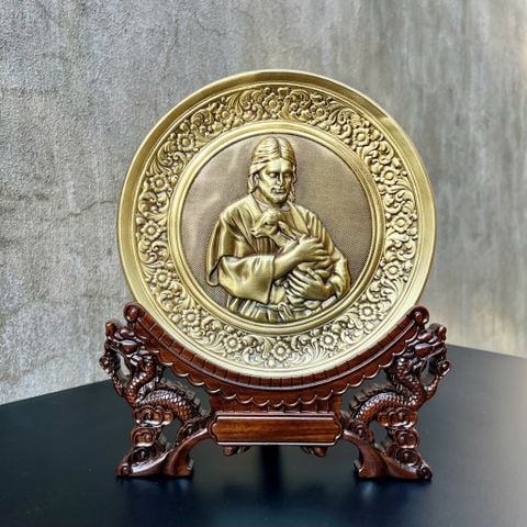TRANH ĐỒNG CÔNG GIÁO - CHÚA CHIÊN LÀNH (Đường kính 19cm; Cao 25cm)