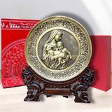 TRANH ĐỒNG CÔNG GIÁO - ĐỨC MẸ MARIA BẾ CHÚA GIÊSU (Đk 19cm; Cao 25cm)