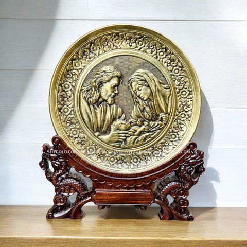 TRANH ĐỒNG CÔNG GIÁO - MỪNG CHÚA GIÁNG SINH (Đk 19cm; Cao 25cm)