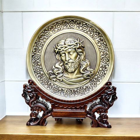 TRANH ĐỒNG CÔNG GIÁO - CHÚA GIÊSU ĐỘI MÃO GAI (ĐK 19cm; Cao 25cm)