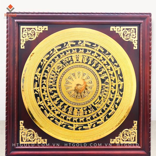 TRANH MẶT TRỐNG ĐỒNG - MẠ VÀNG (1m27*1m27)