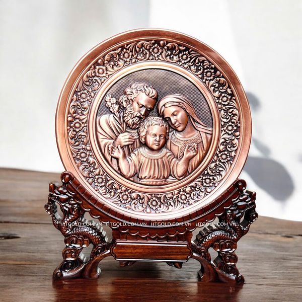 TRANH ĐỒNG CÔNG GIÁO - GIA ĐÌNH THÁNH GIA (Đk 19cm; Cao 25cm)