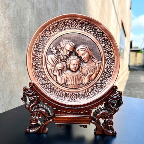 TRANH ĐỒNG CÔNG GIÁO - GIA ĐÌNH THÁNH GIA (Đk 19cm; Cao 25cm)